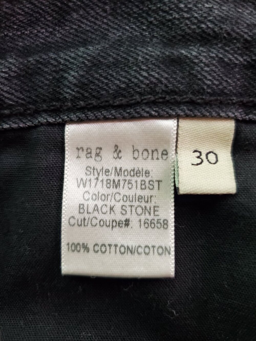 RAG & BONE SZ 30 Women's High-rise Skinny Destroyed Knee Frayed Raw Hem Black - Picture 9 of 13